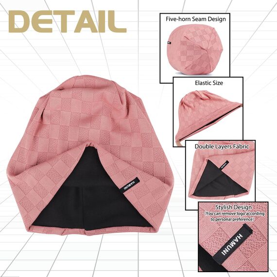 HAMUNI Slouch Beanie Mütze für Herren Damen, Dünne und Leichte Jacquard Jersey Beanies Chemo Kopfbedeckung Mützen Laufmütze Mütze Slouchy Baggy Beanie Unisex Flexible Klassische Winter Sommer Hüte