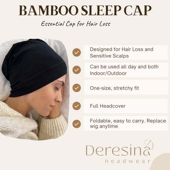 Deresina Bambus Chemo-Kopfbedeckung für Frauen & Männer – Ultra-weiche, atmungsaktive Schlafmütze bei Alopezie & Haarausfall, leichte Beanie für Tag & Nacht (x Türkis - Denim - Einheitsgröße)
