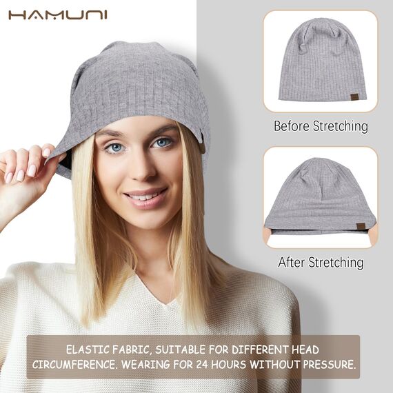 HAMUNI Slouchy Beanie Hip-Hop Weiche Leichte Laufende Beanie Mütze Atmungsaktivität Erwachsene Zwerg Hüte Chemo Cap Schädel Cap für Herren Damen