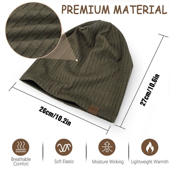 HAMUNI Slouchy Beanie Hip-Hop Weiche Leichte Laufende Beanie Mütze Atmungsaktivität Erwachsene Zwerg Hüte Chemo Cap Schädel Cap für Herren Damen