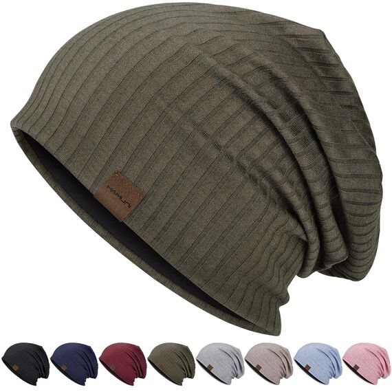 HAMUNI Slouchy Beanie Hip-Hop Weiche Leichte Laufende Beanie Mütze Atmungsaktivität Erwachsene Zwerg Hüte Chemo Cap Schädel Cap für Herren Damen
