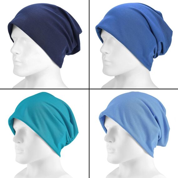 EINSKEY Slouch Beanie Mütze: Weich Dünne Baumwollmütze Damen Herren, Atmungsaktiv Jersey, Elastisch Longbeanie Alle Jahreszeiten, Ideal Chemo/Laufmütze​