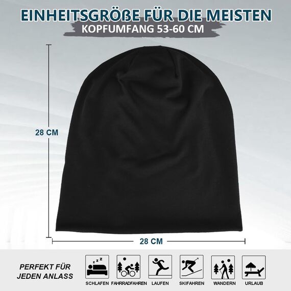 EINSKEY Slouch Beanie Mütze: Weich Dünne Baumwollmütze Damen Herren, Atmungsaktiv Jersey, Elastisch Longbeanie Alle Jahreszeiten, Ideal Chemo/Laufmütze​