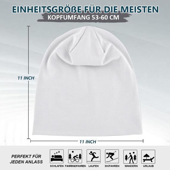 EINSKEY Slouch Beanie Mütze: Weich Dünne Baumwollmütze Damen Herren, Atmungsaktiv Jersey, Elastisch Longbeanie Alle Jahreszeiten, Ideal Chemo/Laufmütze​