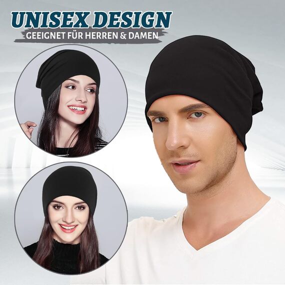 EINSKEY Slouch Beanie Mütze: Weich Dünne Baumwollmütze Damen Herren, Atmungsaktiv Jersey, Elastisch Longbeanie Alle Jahreszeiten, Ideal Chemo/Laufmütze​