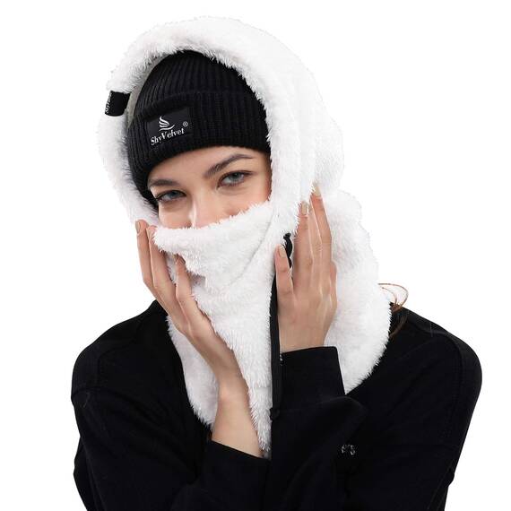 Shy Velvet Plüsch Sturmhaube Mütze Winter Thermo Skimaske Wolle Balaclava für Radfahren, Snowboarden, Skifahren, Motorradfahren Winddicht Gesichtshaube für Herren/Damen