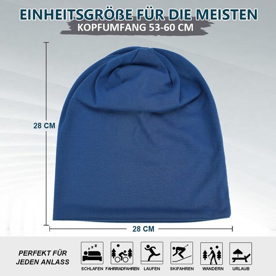 EINSKEY Slouch Beanie Mütze: Weich Dünne Baumwollmütze Damen Herren, Atmungsaktiv Jersey, Elastisch Longbeanie Alle Jahreszeiten, Ideal Chemo/Laufmütze​