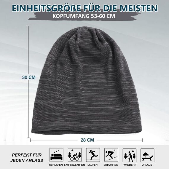 EINSKEY Slouch Beanie Mütze: Weich Dünne Baumwollmütze Damen Herren, Atmungsaktiv Jersey, Elastisch Longbeanie Alle Jahreszeiten, Ideal Chemo/Laufmütze​
