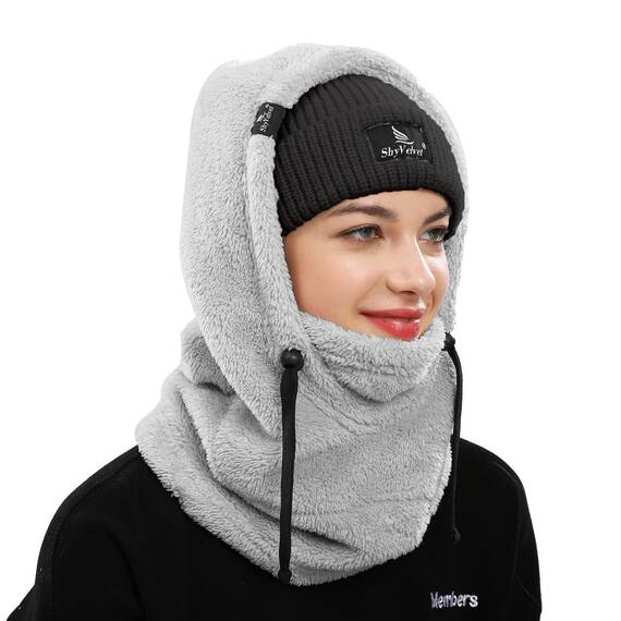 Shy Velvet Plüsch Sturmhaube Mütze Winter Thermo Skimaske Wolle Balaclava für Radfahren, Snowboarden, Skifahren, Motorradfahren Winddicht Gesichtshaube für Herren/Damen