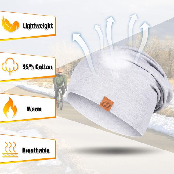 HASAGEI Mütze Damen Leicht Weich Unisex Slouch Beanie Elastisch Mütze Herren für alle Jahreszeiten