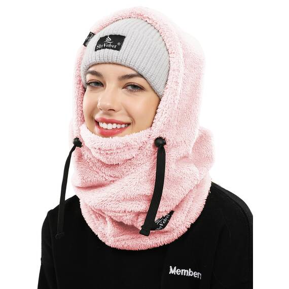 Shy Velvet Plüsch Sturmhaube Mütze Winter Thermo Skimaske Wolle Balaclava für Radfahren, Snowboarden, Skifahren, Motorradfahren Winddicht Gesichtshaube für Herren/Damen