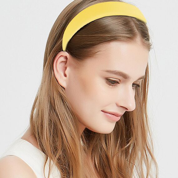 Kotkiddy 7 Stück Haarreifen Set Damen, verschiedene Modelle, Perlen Stirnbänder, Stirnbänd Kunststoff Haarreif Stirnbänder Haarband für Mädchen Damen (gelb)