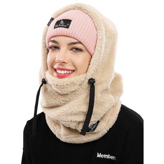 Shy Velvet Plüsch Sturmhaube Mütze Winter Thermo Skimaske Wolle Balaclava für Radfahren, Snowboarden, Skifahren, Motorradfahren Winddicht Gesichtshaube für Herren/Damen
