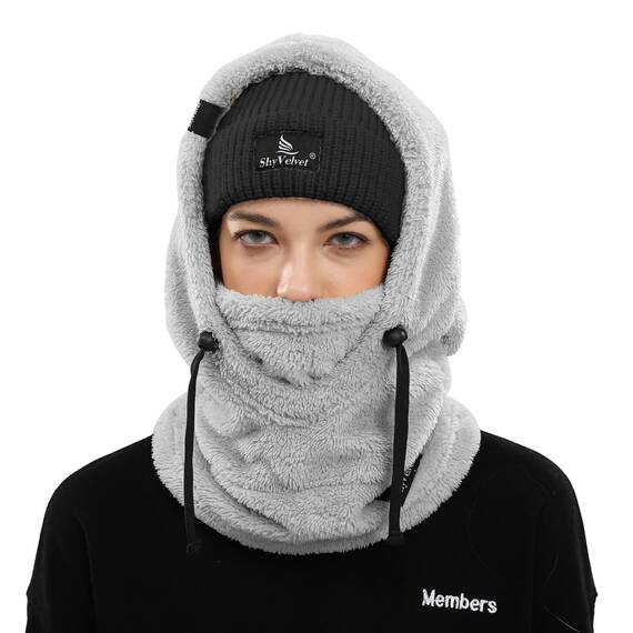 Shy Velvet Plüsch Sturmhaube Mütze Winter Thermo Skimaske Wolle Balaclava für Radfahren, Snowboarden, Skifahren, Motorradfahren Winddicht Gesichtshaube für Herren/Damen