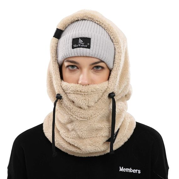 Shy Velvet Plüsch Sturmhaube Mütze Winter Thermo Skimaske Wolle Balaclava für Radfahren, Snowboarden, Skifahren, Motorradfahren Winddicht Gesichtshaube für Herren/Damen