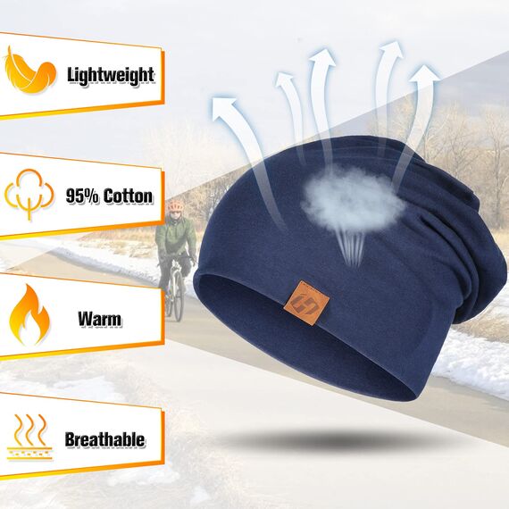 HASAGEI Mütze Damen Leicht Weich Unisex Slouch Beanie Elastisch Mütze Herren für alle Jahreszeiten