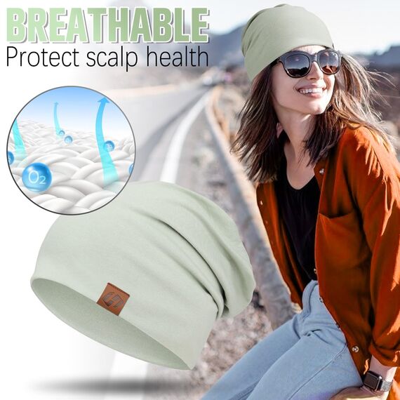 GXCROR Mütze für Damen und Herren - Beanie Slouch, Baumwolle Weich Dünn, Leicht Atmungsaktiv Longbeanie, Chemo Mütze für Alle Jahreszeiten