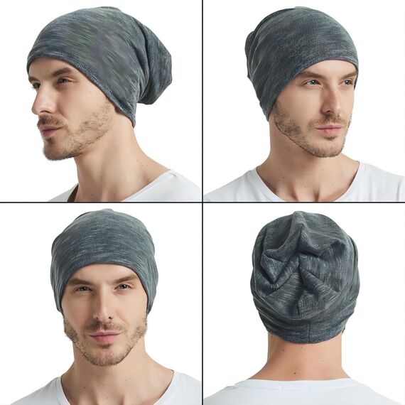 EINSKEY Slouch Beanie Mütze: Weich Dünne Baumwollmütze Damen Herren, Atmungsaktiv Jersey, Elastisch Longbeanie Alle Jahreszeiten, Ideal Chemo/Laufmütze​