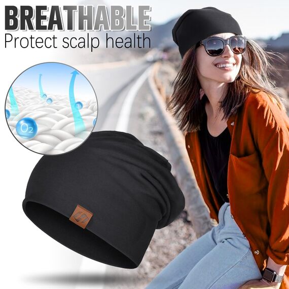 GXCROR Mütze für Damen und Herren - Beanie Slouch, Baumwolle Weich Dünn, Leicht Atmungsaktiv Longbeanie, Chemo Kopfbedeckung für Alle Jahreszeiten