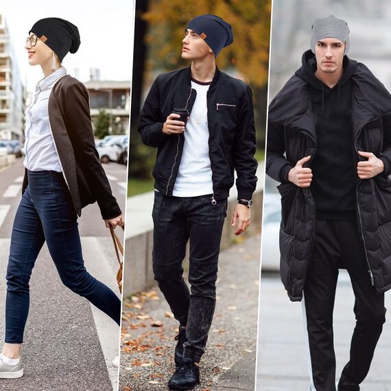 HASAGEI Mütze Damen Leicht Weich Unisex Slouch Beanie Elastisch Mütze Herren für alle Jahreszeiten