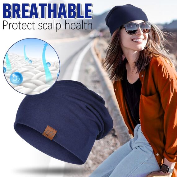 GXCROR Damen Herren Beanie, Slouch Beanie Mütze - Weiche Baumwolle, Atmungsaktive Longbeanie für Chemo & Alle Jahreszeiten