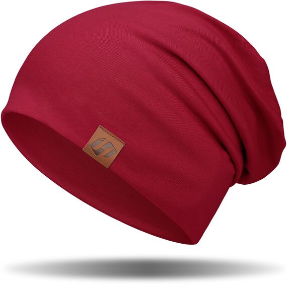 HASAGEI Mütze Damen Leicht Weich Unisex Slouch Beanie Elastisch Mütze Herren für alle Jahreszeiten (Rot)