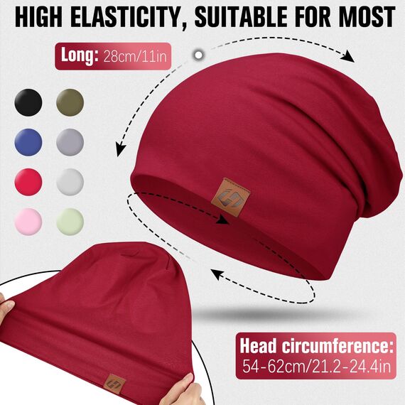 GXCROR Mütze für Damen und Herren - Beanie Slouch Longbeanie aus Weicher Baumwolle, Leicht und Atmungsaktiv - Chemo Kopfbedeckung für Alle Jahreszeiten