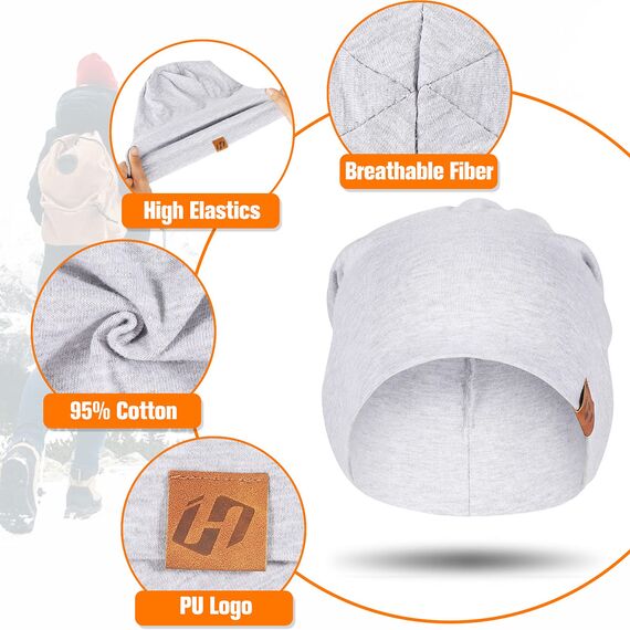 HASAGEI Mütze Damen Leicht Weich Unisex Slouch Beanie Elastisch Mütze Herren für alle Jahreszeiten