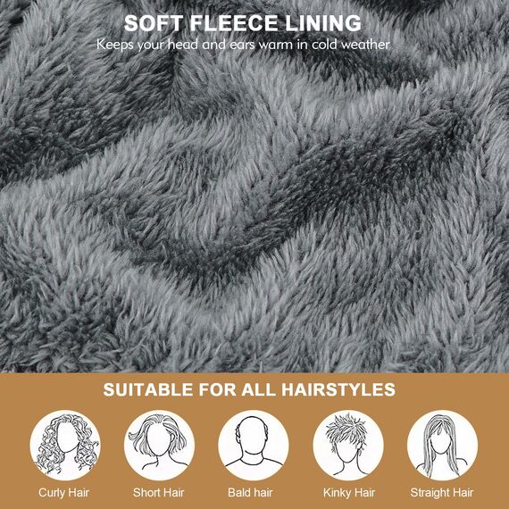 HAMUNI Mütze Damen - Atmungsaktiv Strickmütze Herren - Slouch Beanie Mütze mit Weichem Fleece Innenfutter - Unisex Wintermütze - Klassische Herren Damen Mütze für Herbst Winter Frühjahr (Hellgrau)