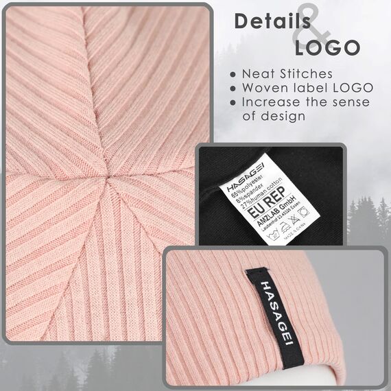 HASAGEI Mütze Herren Damen, Slouch Beanie Mütze Damen, Übergangszeit Weiche Leicht Modische Jersey Beanie, Unisex Warm Winter Mütze Ideal für Frühling Herbst und Winter (Rosa)