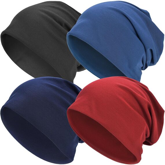 EINSKEY Slouch Beanie Mütze: Weich Dünne Baumwollmütze Damen Herren, Atmungsaktiv Jersey, Elastisch Longbeanie Alle Jahreszeiten, Ideal Chemo/Laufmütze​