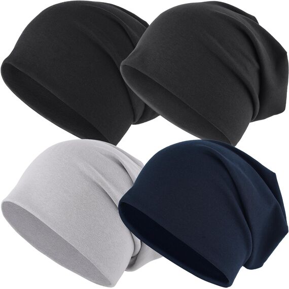 EINSKEY Slouch Beanie Mütze: Weich Dünne Baumwollmütze Damen Herren, Atmungsaktiv Jersey, Elastisch Longbeanie Alle Jahreszeiten, Ideal Chemo/Laufmütze​