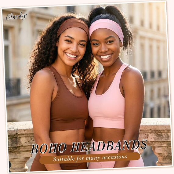 8 Stück Stirnband Damen, Sport Haarband Damen Haarbänder Schweißband Mischfarben Elastisch Headband Unisex für Yoga Fitness Joggen Workout