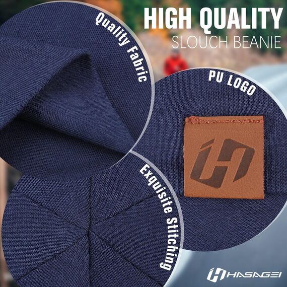 GXCROR Damen Herren Beanie, Slouch Beanie Mütze - Weiche Baumwolle, Atmungsaktive Longbeanie für Chemo & Alle Jahreszeiten