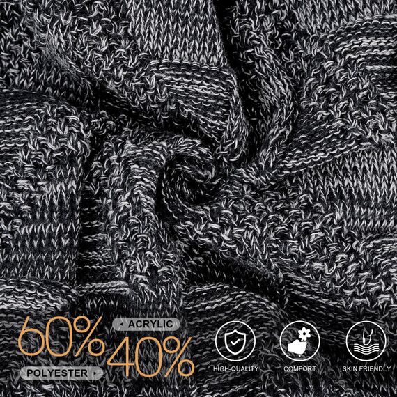 HAMUNI Mütze Damen - Atmungsaktiv Strickmütze Herren - Slouch Beanie Mütze mit Weichem Fleece Innenfutter - Unisex Wintermütze - Klassische Herren Damen Mütze für Herbst Winter Frühjahr (Farbmischung)