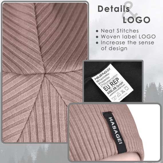 HASAGEI Mütze Herren Damen, Slouch Beanie Mütze Damen, Übergangszeit Weiche Leicht Modische Jersey Beanie, Unisex Warm Winter Mütze Ideal für Frühling Herbst und Winter (Licht Kachi)