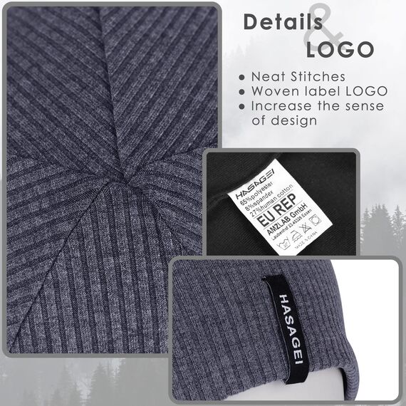 HASAGEI Mütze Herren Damen, Slouch Beanie Mütze Damen, Übergangszeit Weiche Leicht Modische Jersey Beanie, Unisex Warm Winter Mütze Ideal für Frühling Herbst und Winter (Blau)