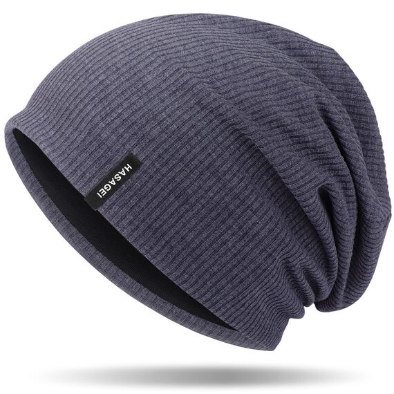 HASAGEI Mütze Herren Damen, Slouch Beanie Mütze Damen, Übergangszeit Weiche Leicht Modische Jersey Beanie, Unisex Warm Winter Mütze Ideal für Frühling Herbst und Winter (Blau)