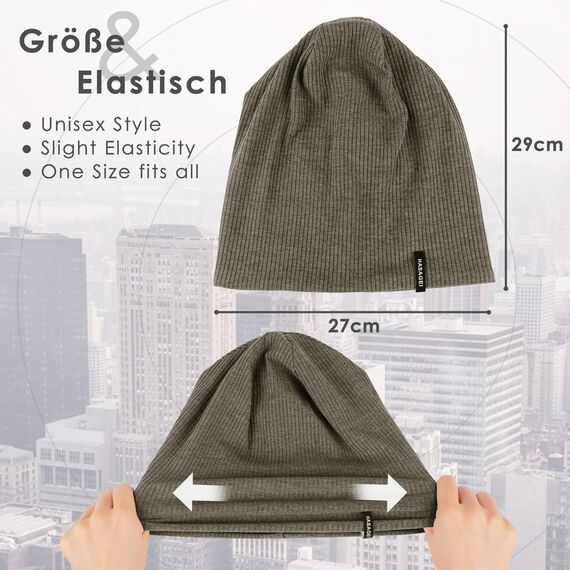 HASAGEI Mütze Herren Damen, Slouch Beanie Mütze Damen, Übergangszeit Weiche Leicht Modische Jersey Beanie, Unisex Warm Winter Mütze Ideal für Frühling Herbst und Winter (Grün)