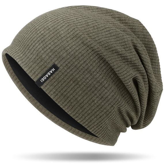 HASAGEI Mütze Herren Damen, Slouch Beanie Mütze Damen, Übergangszeit Weiche Leicht Modische Jersey Beanie, Unisex Warm Winter Mütze Ideal für Frühling Herbst und Winter (Grün)
