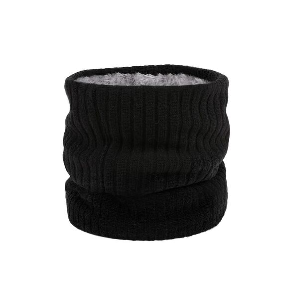 HGDGears Fleece Halswärmer Winddicht Thermo Gestrickt Schlauchschal für Herren Damen Dicker Winter Kaltes Wetter Gestrickter Kreis Schal für Outdoor Sport (schwarz)