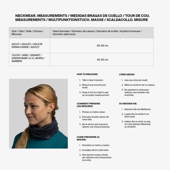 Buff®| Schlauchschal Merino Lightweight Männlich Weiblich Erwachsene Multifunktionaler Schal aus 100% Merinowolle, Wandern, Outdoor, Nachhaltig, Leicht, Schlanke Passform, Einheitsgröße, Noir Gris