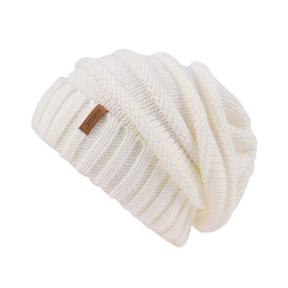 FURTALK Gestrickte Winter Slouchy Beanie Mütze Oversized Unisex Crochet Cable Ski Cap Baggy Slouch Hüte für Frauen Männer, Weiß, Einheitsgröße