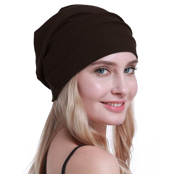 osvyo Baumwolle Chemo Hüte Soft Caps Krebs Kopfbedeckungen für Frauen Haarausfall versiegelt Verpackung Coffee