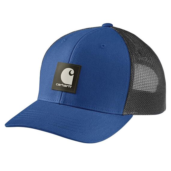Carhartt Herren Rugged Flex Twill Mesh Back Logo Patch Cap, Blau - Glass Blue, Einheitsgröße