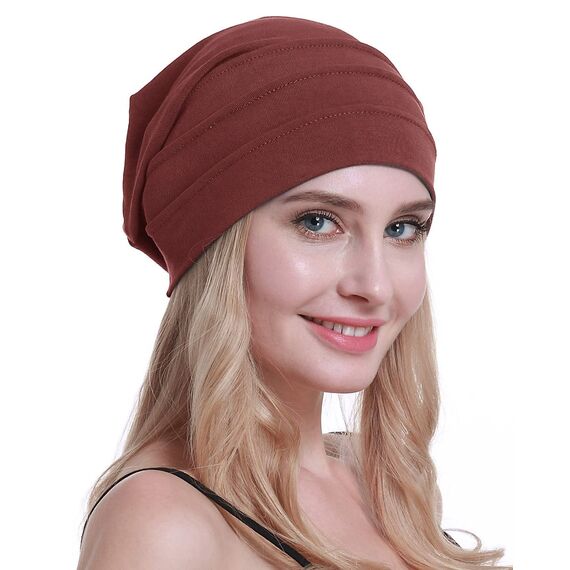 osvyo Baumwolle Chemo Hüte Soft Caps Krebs Kopfbedeckungen für Frauen Haarausfall versiegelt Verpackung ROST ROT