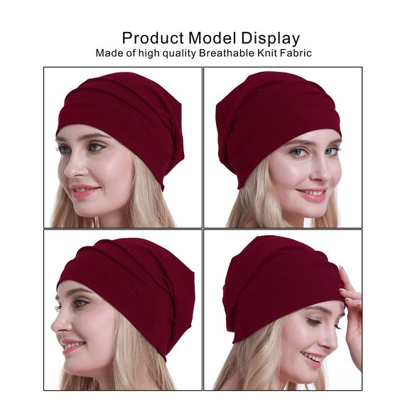 osvyo Baumwolle Chemo Hüte Soft Caps Krebs Kopfbedeckungen für Frauen Haarausfall versiegelt Verpackung Kirsche