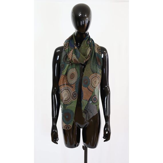Van Der Rich ® - Tücher Schal Dessin Blumen Größe: 180cm*80cm - Damen (31-Khaki, TU)