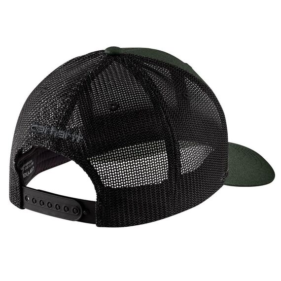 Carhartt Robuste Flex-Twill-Mesh-Rückseite für Herren mit Logo, Forstgrün, Einheitsgröße