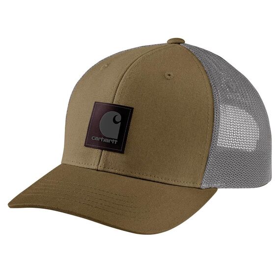 Carhartt Robuste Flex-Twill-Mesh-Rückseite für Herren mit Logo, Dunkles Khaki, Einheitsgröße